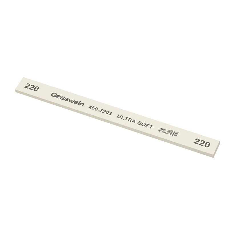 [450-7203] Gesswein® Ultra-Soft Stones - 1/2" x 1/8" x 6", 220 Grit  (Pkg. of 12)