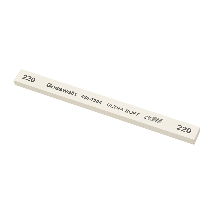 [450-7204] Gesswein® Ultra-Soft Stones - 1/2" x 1/4" x 6", 220 Grit  (Pkg. of 12)