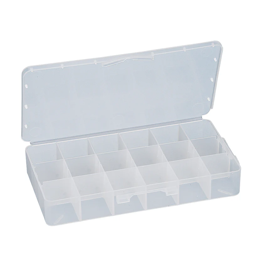 [807-1202] Plastic 18 Adjustable Compartment Storage Box