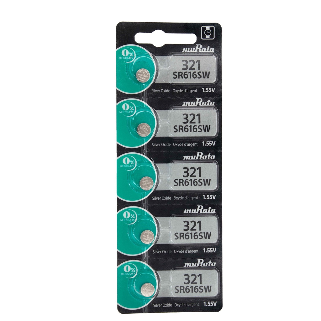 [808-3006] Sony® Murata Silver Oxide Watch Batteries - 321  (Pkg. of 5)