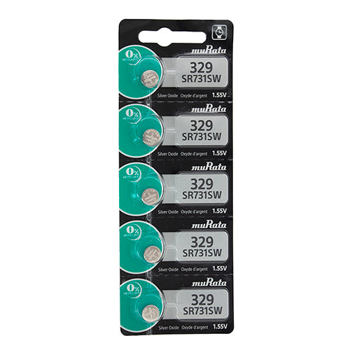 Sony® Murata Silver Oxide Watch Batteries - 329  (Pkg. of 5)