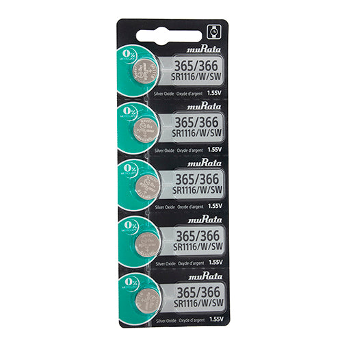Sony® Murata Silver Oxide Watch Batteries - 365 / 366  (Pkg. of 5)