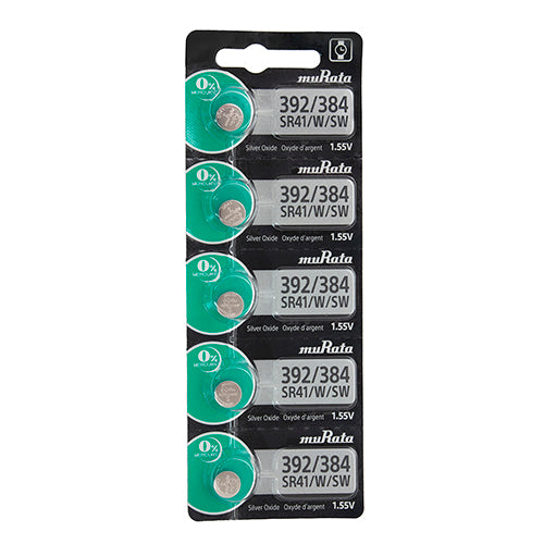 Sony® Murata Silver Oxide Watch Batteries - 384/392  (Pkg. of 5)