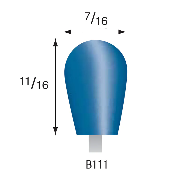 [308-1110] Blue Mounted Points, 3mm Shank - B111, Box of 72