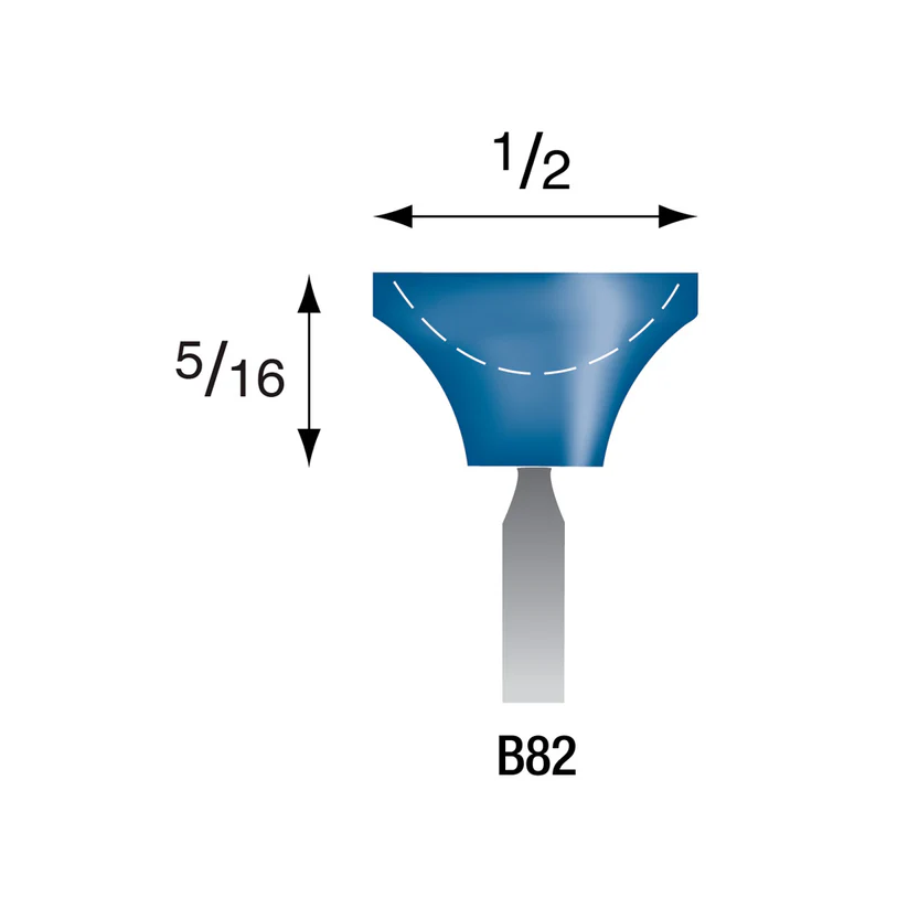 [300-0820] Blue Mounted Points, 1/8" Shank - B82, Box of 36