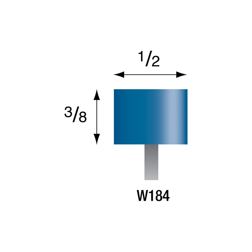 [308-1840] Blue Mounted Points, 3mm Shank - W184, Box of 36