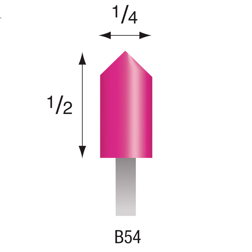 [331-1054] Pink Mounted Points, 1/8" Shank - B54, Pkg. of 12