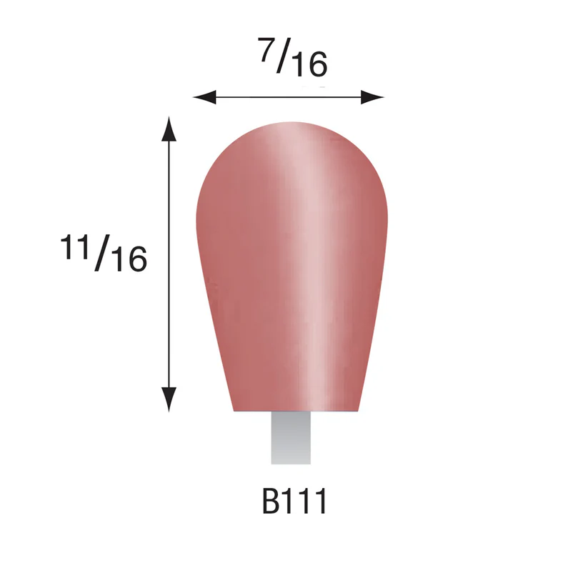 Red Mounted Points, 1/8" Shank - B111, Box of 12