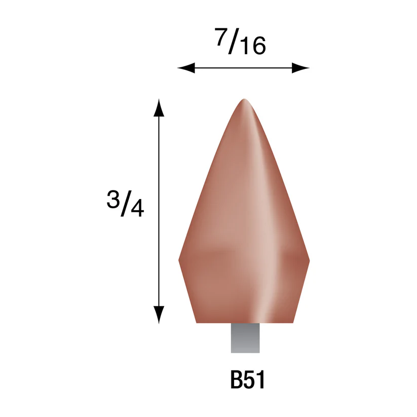 Red Mounted Points, 1/8" Shank - B51, Box of 12