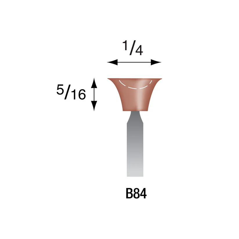 Red Mounted Points, 1/8" Shank - B84, Box of 12