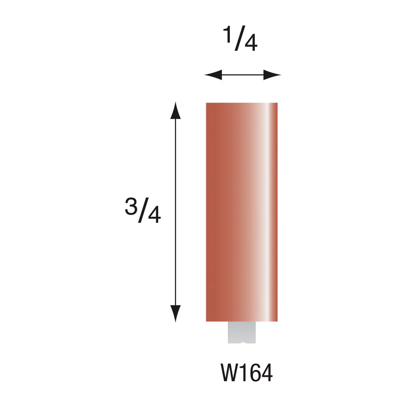 Red Mounted Points, 1/8" Shank - W164, Box of 12