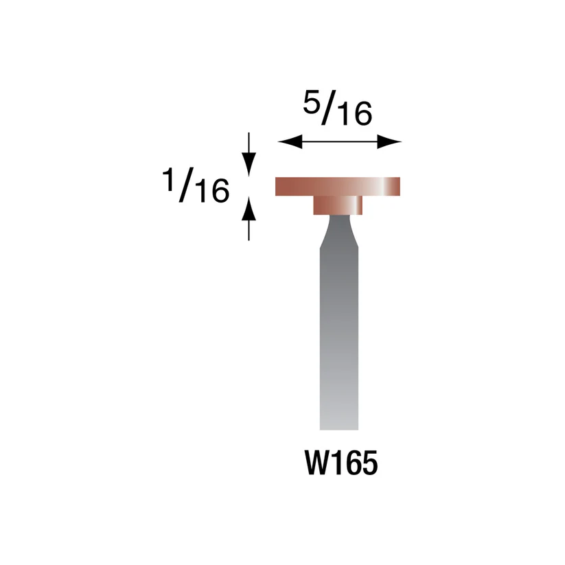 Red Mounted Points, 1/8" Shank - W165, Box of 12