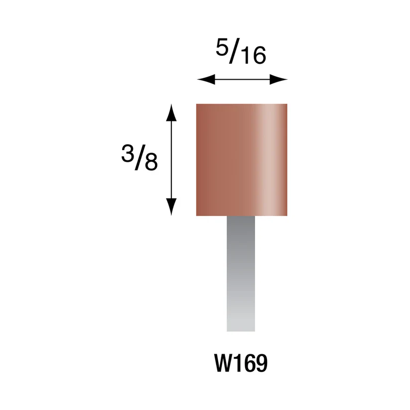 Red Mounted Points, 1/8" Shank - W169, Box of 12