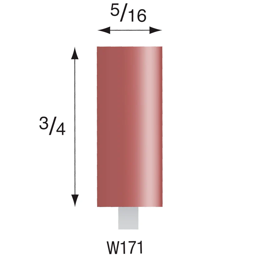 Red Mounted Points, 1/8" Shank - W171, Box of 12
