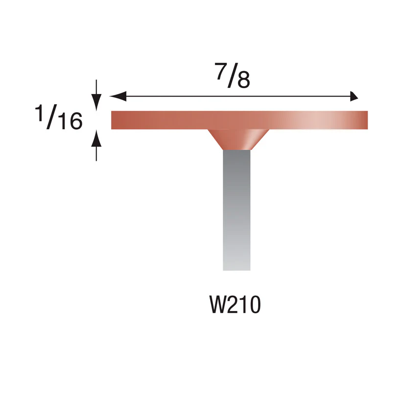 Red Mounted Points, 1/8" Shank - W210, Box of 12
