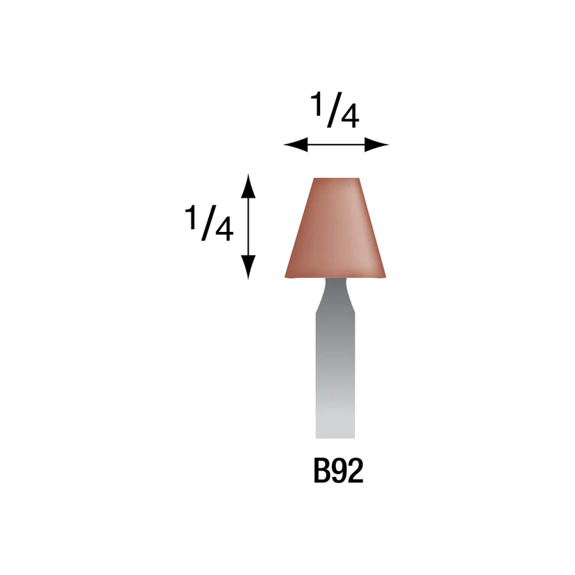 Red Mounted Points, 3mm Shank - B92, Box of 72