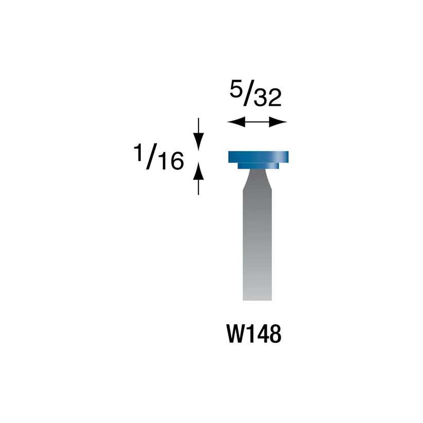 [304-1480] Blue Mounted Points, 1/8" Shank - W148, Box of 12