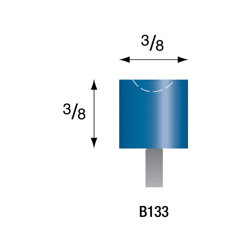 Blue Mounted Points, 1/8" Shank - B133, Box of 12