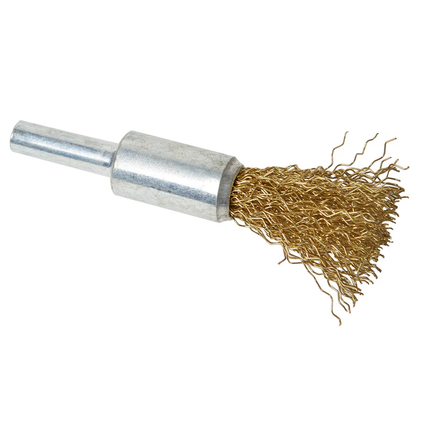 [114-5450] End Brushes with Crimped Brass Wire - 1/2" Diameter