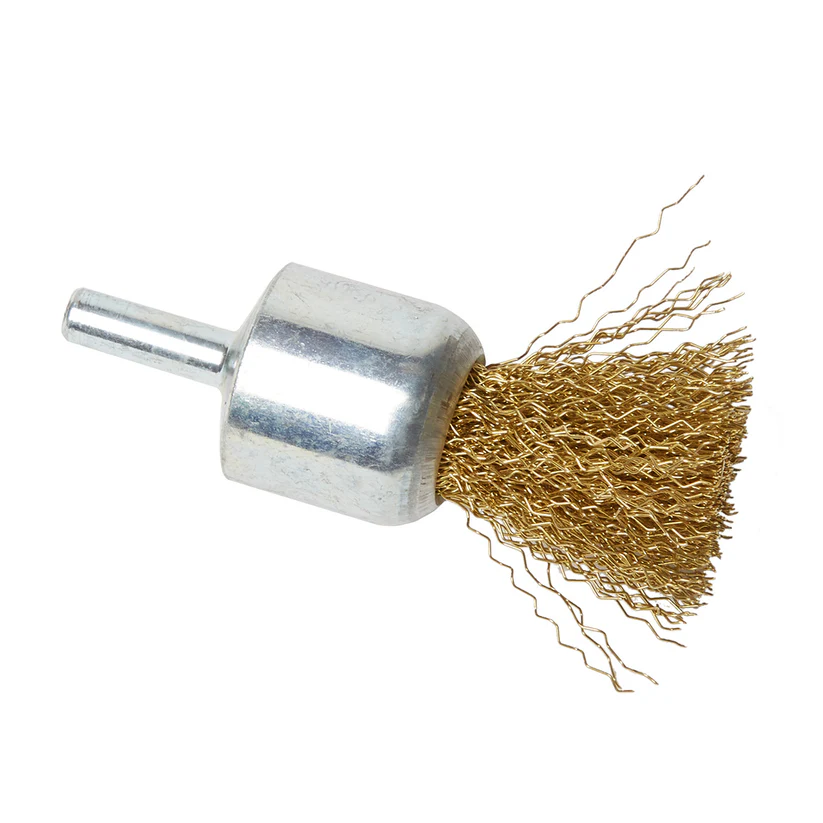 [114-5456] End Brushes with Crimped Brass Wire - 1" Diameter