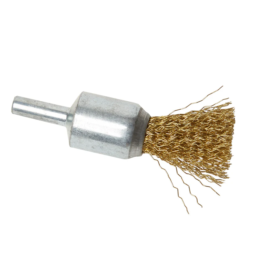 [114-5453] End Brushes with Crimped Brass Wire - 3/4" Diameter