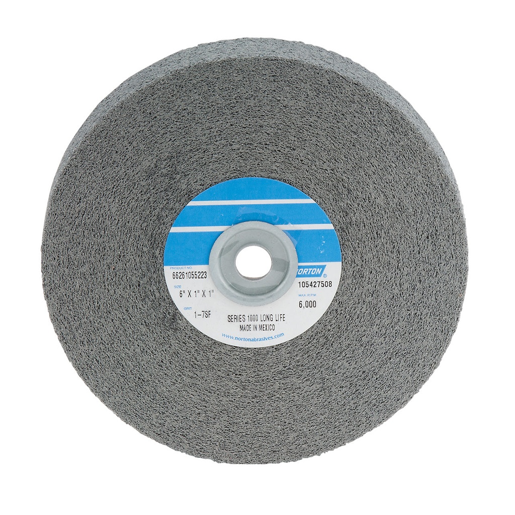 [845-0259] Norton® Bear-Tex® Wheels - 6" 180 Grit, with 1/2" Flanges
