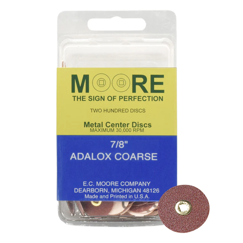 [845-3102] Adalox 7/8" Coarse Moore Snap-On Discs (200)