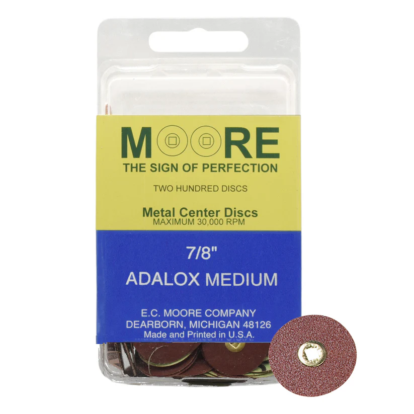 [845-3104] Adalox 7/8" Medium Moore Snap-On Discs (200)