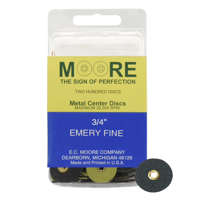 [845-3117] Emery 3/4" Fine Moore Snap-On Discs (200)