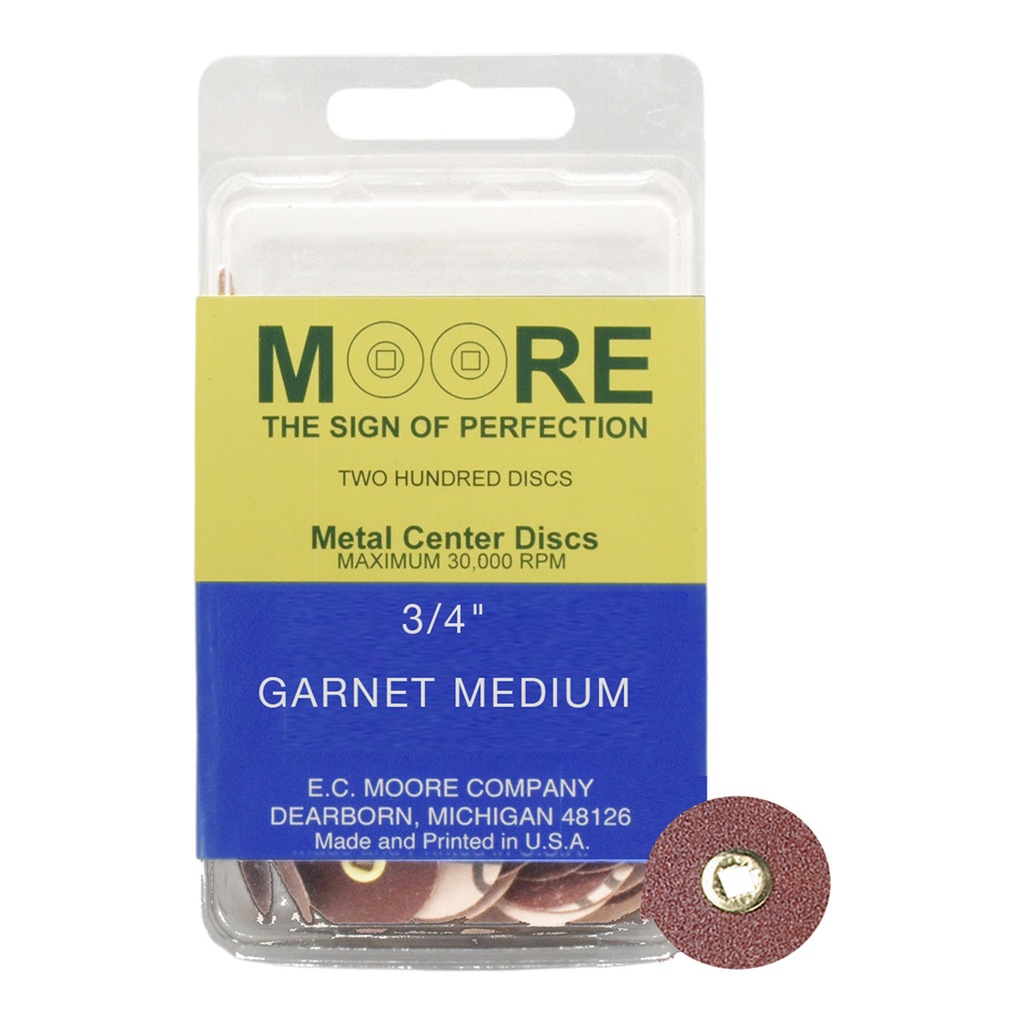 Garnet 3/4" Medium Moore Snap-On Discs (200)