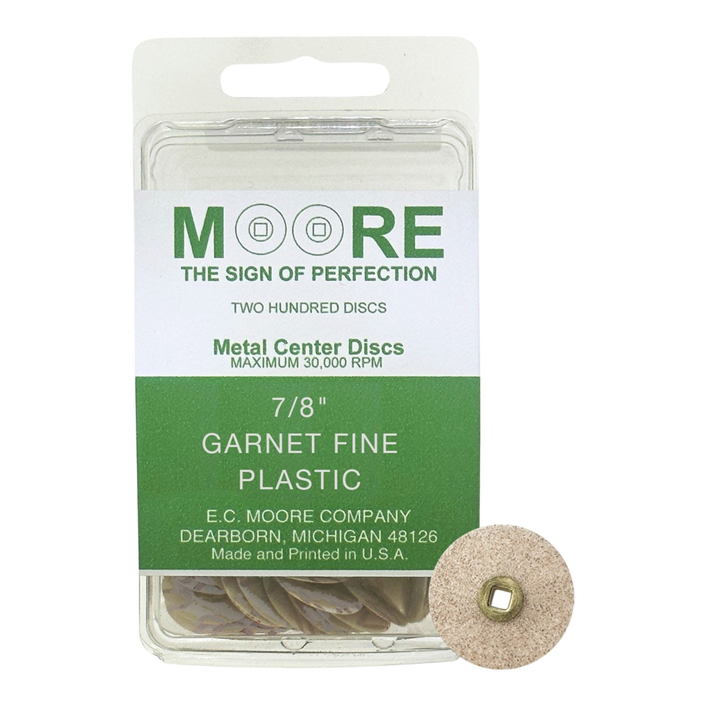 Garnet 7/8" Fine Moore Snap-On Discs (200)