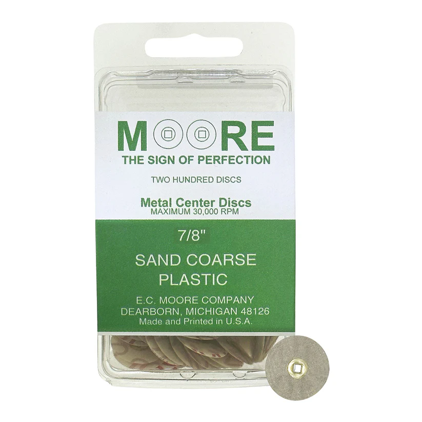 [845-3132] Sand 7/8" Coarse Moore Snap-On Discs (200)