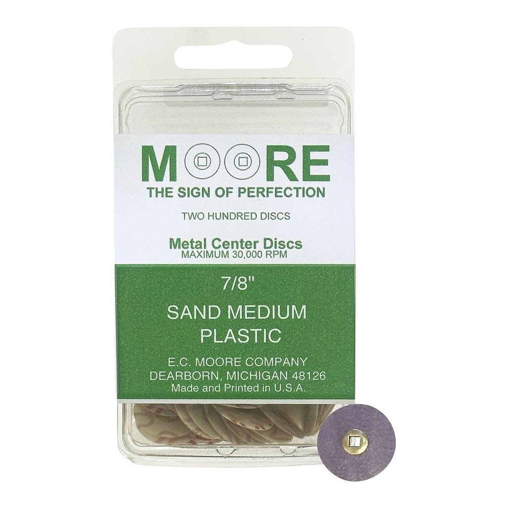 [845-3134] Sand 7/8" Medium Moore Snap-On Discs (200)