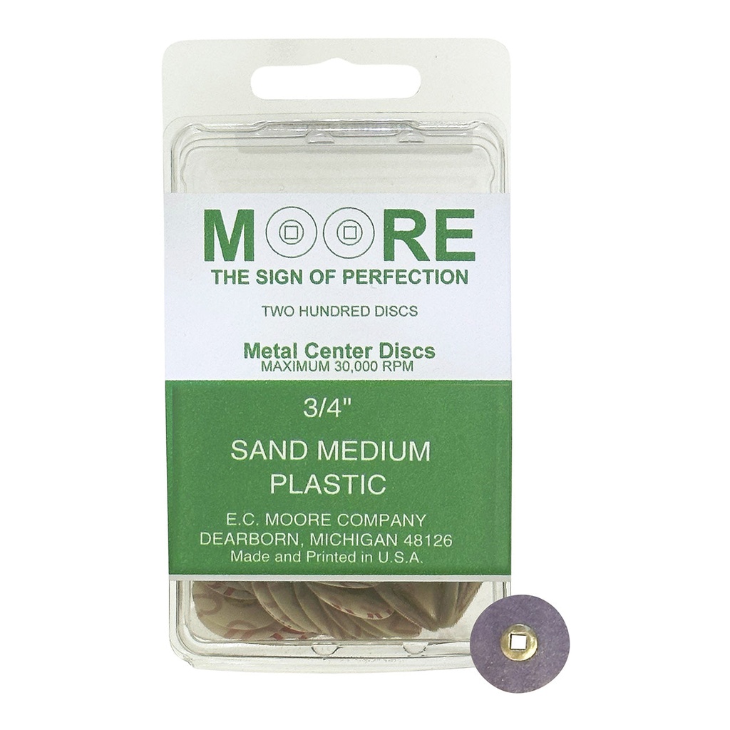 [845-3135] Sand 3/4" Medium Moore Snap-On Discs (200)