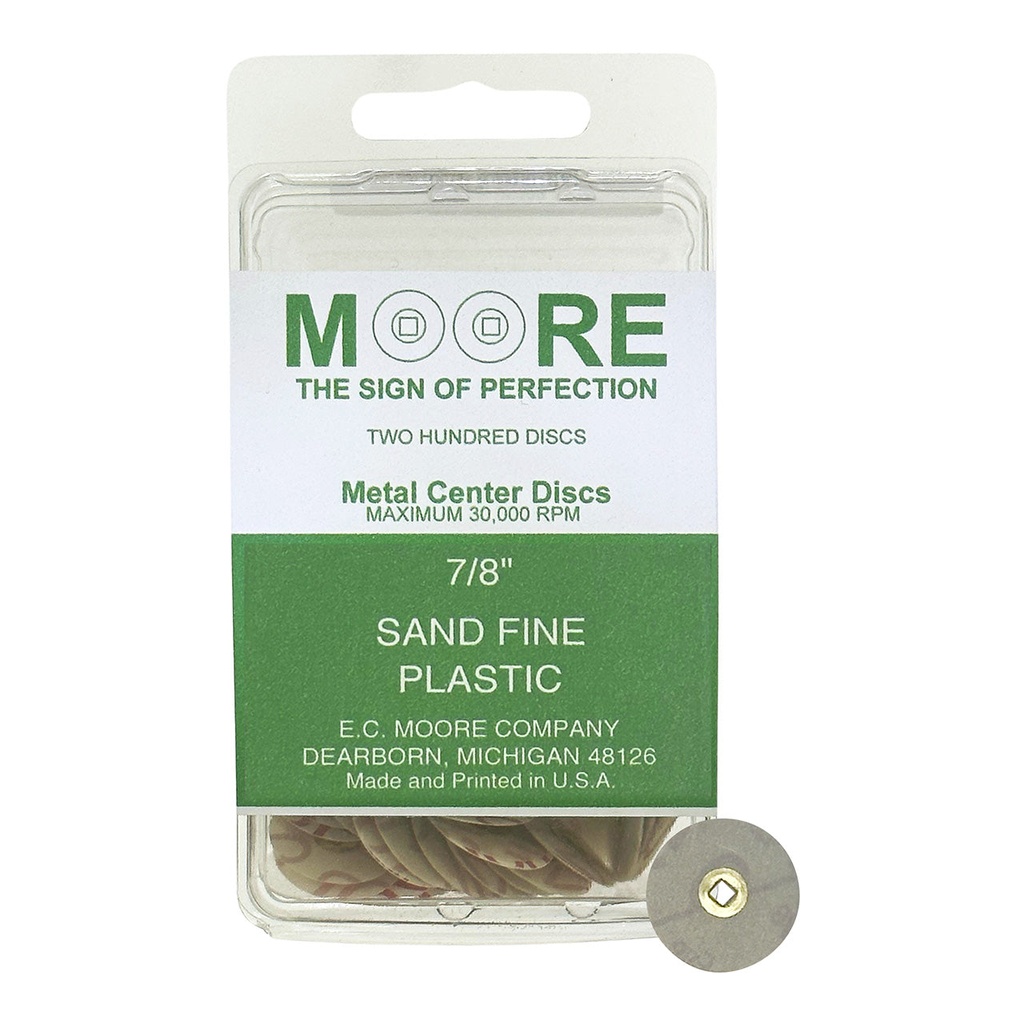 [845-3136] Sand 7/8" Fine Moore Snap-On Discs (200)