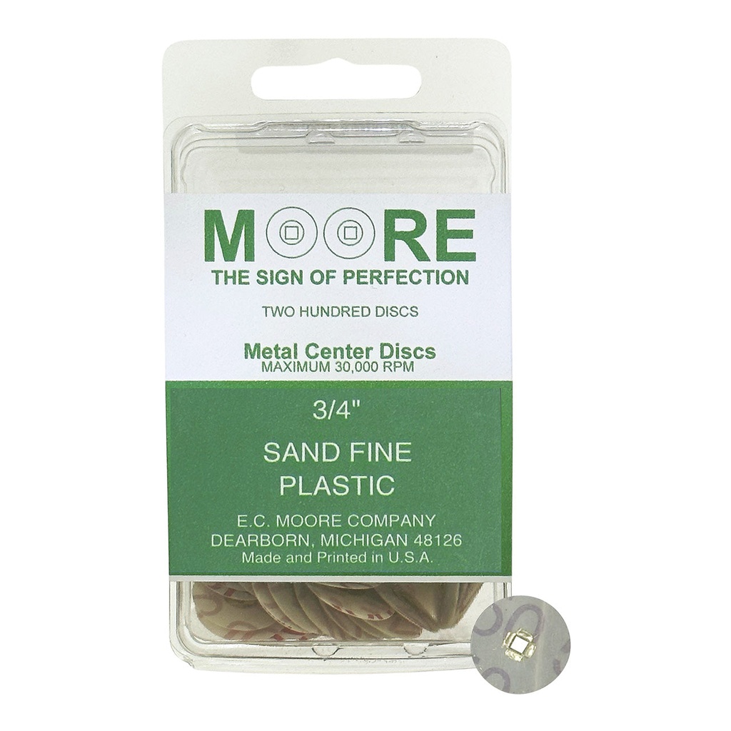 [845-3137] Sand 3/4" Fine Moore Snap-On Discs (200)