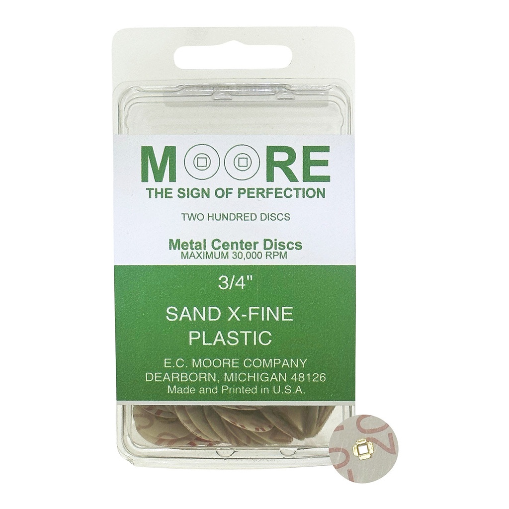 [845-3139] Sand 3/4" Extra Fine Moore Snap-On Discs (200)